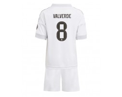Real Madrid Federico Valverde #8 Hemmaställ Barn 2025-26 Kortärmad (+ Korta byxor)